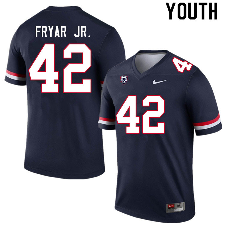 Youth #42 DJ Fryar Jr. Arizona Wildcats College Football Jerseys Sale-Navy - Click Image to Close